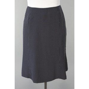 Last Chance! TALBOTS Black White Polka Dot 100% Silk A-Line Skirt Size 10